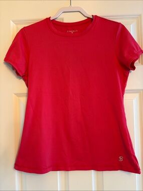 Women's Sofibella Short Sleeve Athletic /Tennis Tee in Raspberry